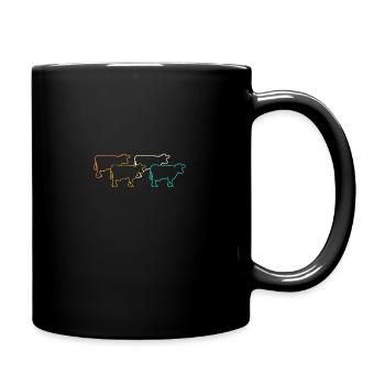 Cow Highland Cattle Cows - Full Colour Mug - black - Right