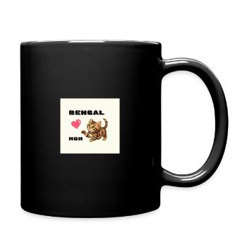 Bengal Mom Cat Heart Design - Full Colour Mug - black - Right