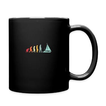 Yacht Motorboot Vintage Segler Sprüche - Tasse einfarbig - Schwarz - Rechts