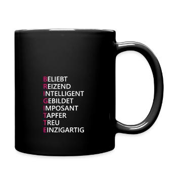 Brigitte Name Geschenk - Tasse einfarbig - Schwarz - Rechts