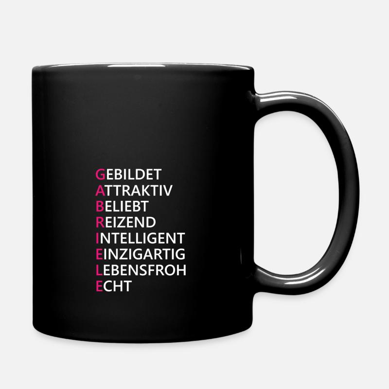 Gabriele Name Geschenk - Tasse einfarbig - Schwarz