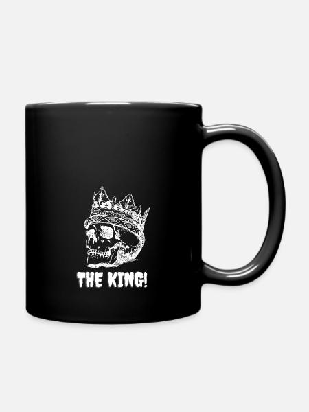 The King! Skull with crown in retro design - Full Colour Mug - black
