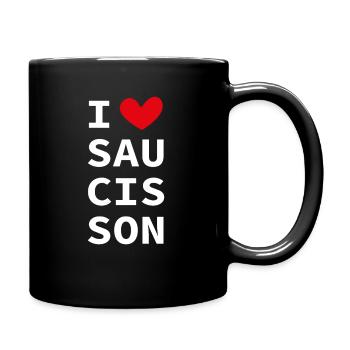 I love sausage! I love the sausage! - Full Colour Mug - black - Right