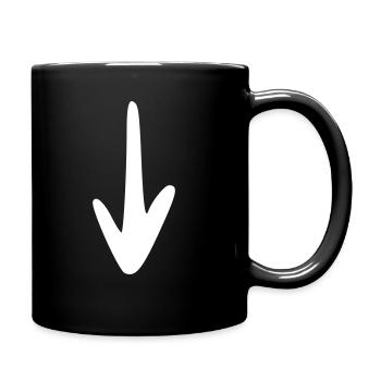Arrow drawing sketch white - Full Colour Mug - black - Right
