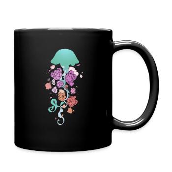 Flower Jellyfish - Full Colour Mug - black - Right