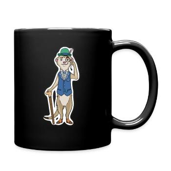Das edle Erdmännchen - Tasse einfarbig - Schwarz - Rechts