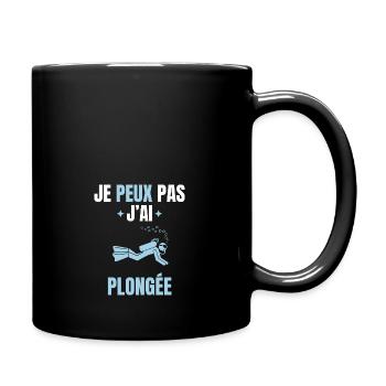 je peux pas j'ai plongée - Mug uni - noir - Droite