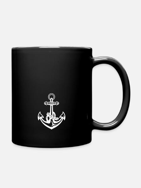 Anker Hafen - Tasse einfarbig - Schwarz