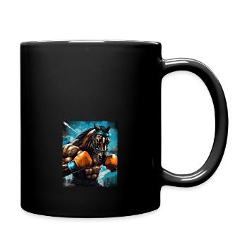 Pferd Boxer Boxen - Tasse einfarbig - Schwarz - Rechts