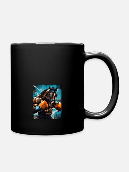 Pferd Boxer Boxen - Tasse einfarbig - Schwarz