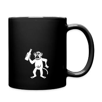 Affe Bier Junggesellenabschied - Tasse einfarbig - Schwarz - Rechts