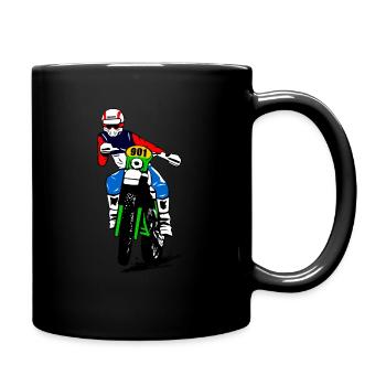 Enduro - Offroad - Motorradgeländesport - Tasse einfarbig - Schwarz - Rechts