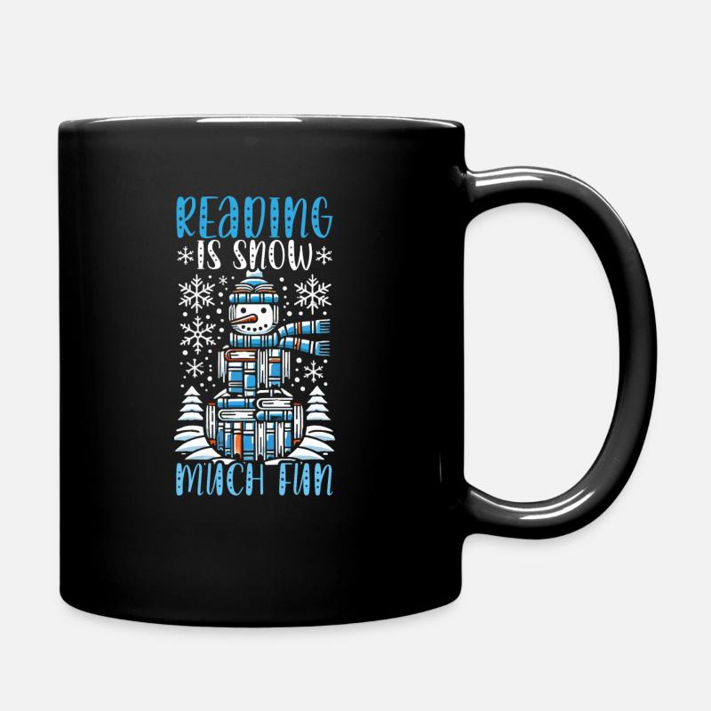 Lustiger Weihnachts-bücherwurm, Weihnachtsmann, - Tasse einfarbig - Schwarz