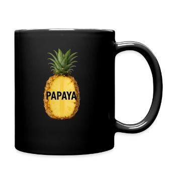 „Papaya-Ananas“ - Tasse einfarbig - Schwarz - Rechts