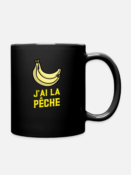 J'ai la pêche banane jaune humour fruits - Mug uni - noir