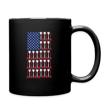 Vintage Flag> US Flag Made of Darts - Full Colour Mug - black - Right