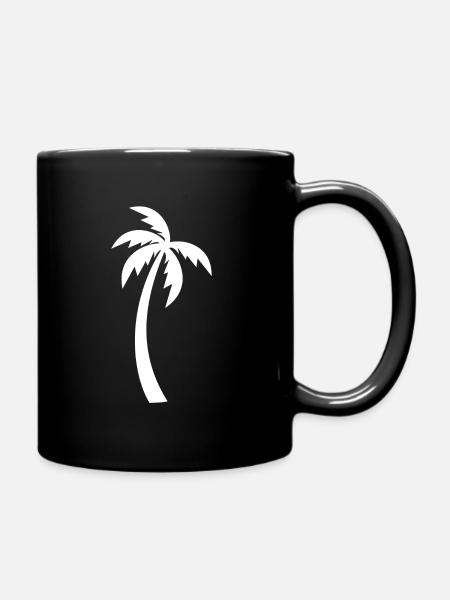 Palme - Tasse einfarbig - Schwarz