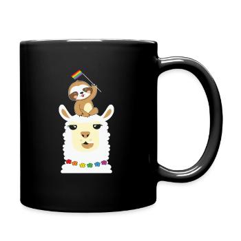 LBGT Flag Gay Pride Human Vintage Rainbow - Full Colour Mug - black - Right