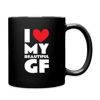 Paare Liebe Herz Freund Geschenkidee Beziehung - Tasse einfarbig - Schwarz - Rechts