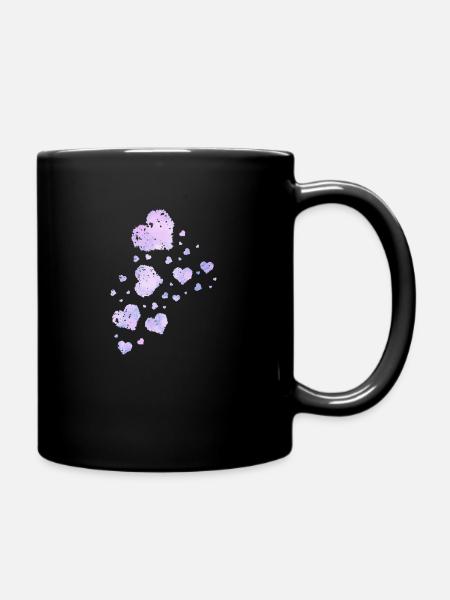 Herzen malen - Tasse einfarbig - Schwarz