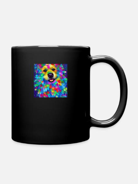 Colorful dog - Full Colour Mug - black