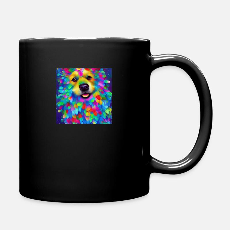 Colorful dog - Full Colour Mug - black