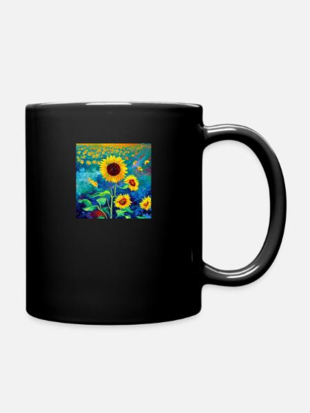 Sonnenblume 01 - Tasse einfarbig - Schwarz