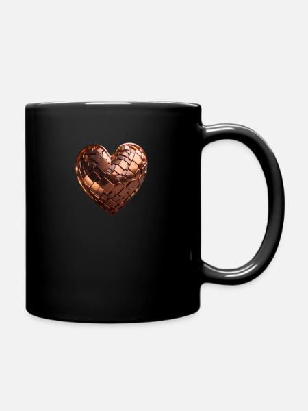 Bronzeherz - Tasse einfarbig - Schwarz