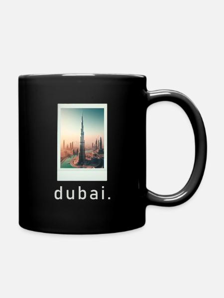 Burj Khalifa Dubai Retro Photo - Full Colour Mug - black
