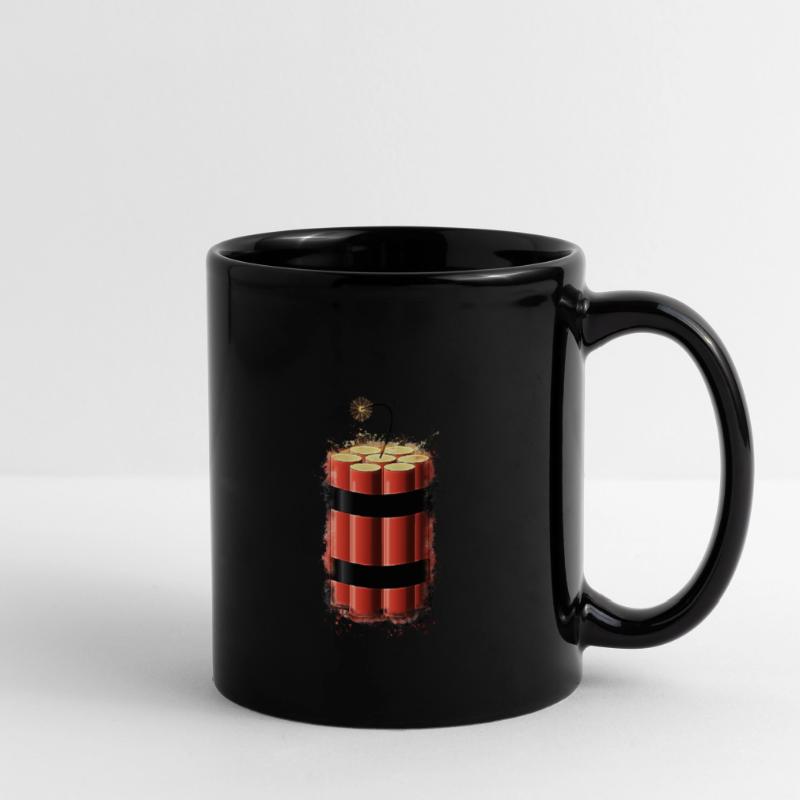 Bombe Dynamit hell glühend Tasse einfarbig