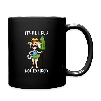 I'm Retired Not Expired Grandma Retirement Gift - Full Colour Mug - black - Right