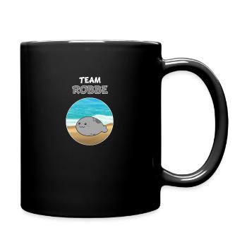 Team Robbe süß Tier Seelöwe cartoon lustig - Tasse einfarbig - Schwarz - Rechts