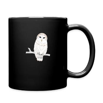 Schleiereule - Tasse einfarbig - Schwarz - Rechts