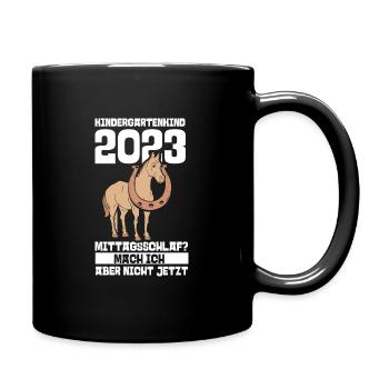 Pferd Kita Kindergarten 2023 - Tasse einfarbig - Schwarz - Rechts