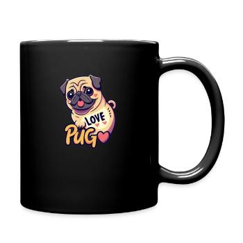 Pug Love - Cute Pug Dog Puppy - Dog Lovers Addict - Mug uni - noir - Droite