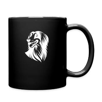 Afghan Greyhound Portrait Proud Dogs Head - Full Colour Mug - black - Right
