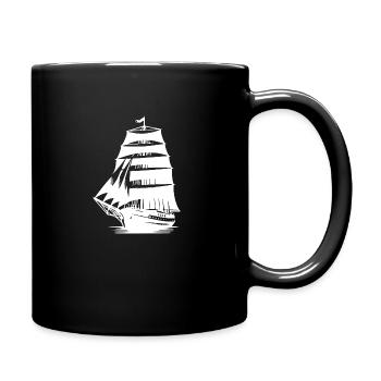 Vieux voilier à voiles déployées - Mug uni - noir - Droite