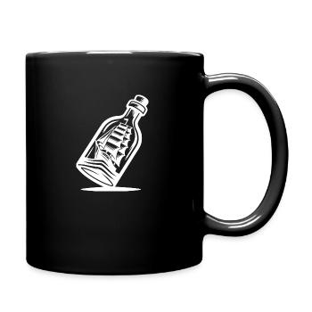 Bateau dans une bouteille vieux voilier dans une bouteille - Mug uni - noir - Droite