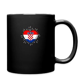 Croatian Croatian German Heart Croatia - Full Colour Mug - black - Right