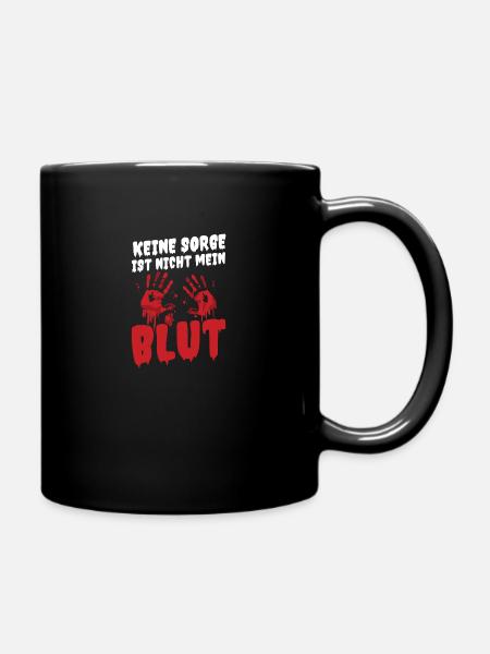 Halloween Kostüm Blut Blutverschmiert - Tasse einfarbig - Schwarz