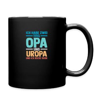 J’ai deux titres : Papy et Arrière-Grand-Pa - Mug uni - noir - Droite