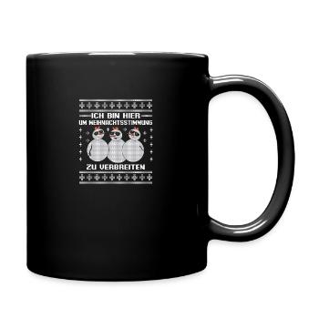 Weihnachtsmann Weihnachtsfest Ugly Christmas - Tasse einfarbig - Schwarz - Rechts