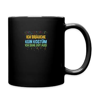 Karnevalskostüm Fasching Karneval - Tasse einfarbig - Schwarz - Rechts