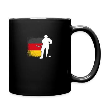 Eishockeyspieler Deutschland Flagge Eishockey - Tasse einfarbig - Schwarz - Rechts