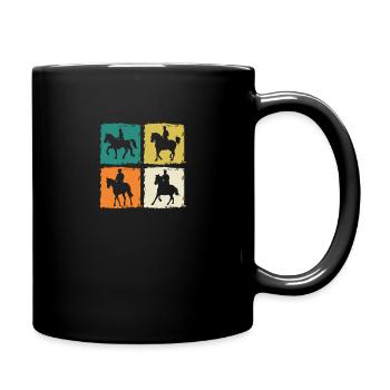 Reiten Pferde - Tasse einfarbig - Schwarz - Rechts