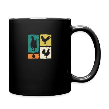 Chicken Rooster - Full Colour Mug - black - Right
