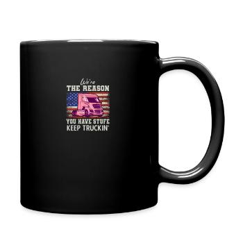Lkw-Fahrer Trucker Vintage Sattelzug Sprüche - Tasse einfarbig - Schwarz - Rechts