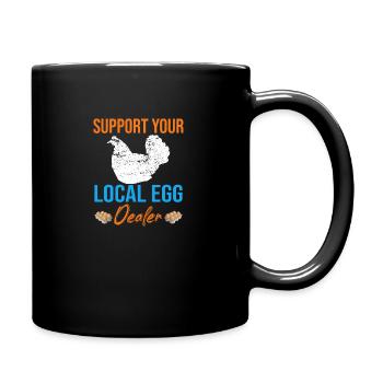 Support Your Local Egg Dealer Vintage Eierhändler - Tasse einfarbig - Schwarz - Rechts