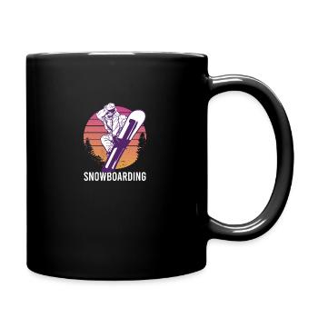 Snowboarding Snowboarder Vintage Wintersport - Tasse einfarbig - Schwarz - Rechts