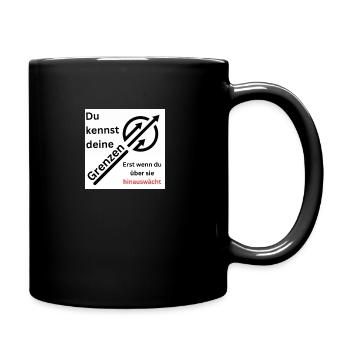 Wachse über deine Grenzen - Tasse einfarbig - Schwarz - Rechts